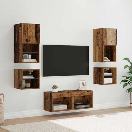 TV zidne jedinice 8 pcs Staro drvo Konstruirano drvo Cene