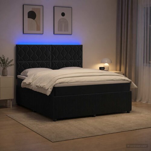  LED okvir za krevet s madracem Crna 140 x 200 cm Bar&scaron;un Cijene