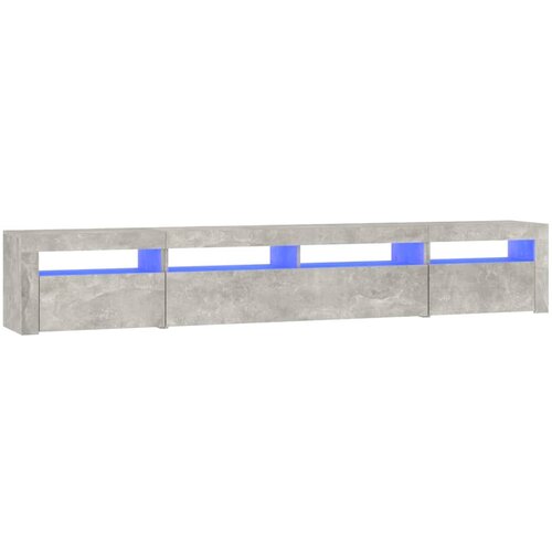 Maison Chic TV omarica - TV stojalo - Televizijska omarica z LED lučkami betonsko siva 240x35x40 cm, (21699156) Slike