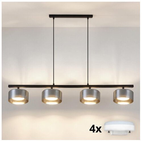 Brilagi LED RGB prigu&amp;scaron;iva luster AURA LUX 4xGX53/14W/230V Wi-Fi Tuya crna/zadimljena Slike