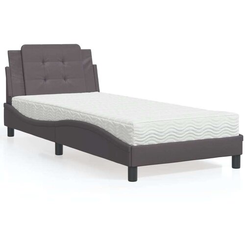  Krevet s madracem sivi 80 x 200 cm od umjetne kože Cijene
