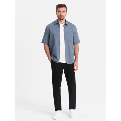 Ombre Men's SLIM FIT chino pants - black Cene
