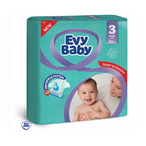 Evy Baby pelene giant 3 midi 5-9kg 90kom ( A004741 ) Slike