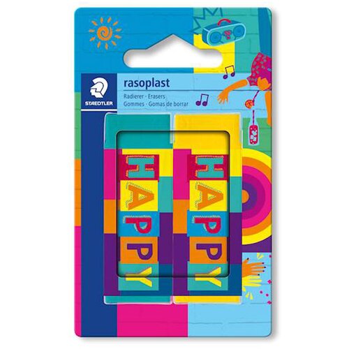 Staedtler Radirka Happy, 2 kosa, barvna Slike