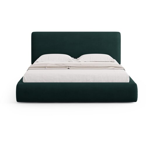 Cosmopolitan Design Temno zelena oblazinjena zakonska postelja s prostorom za shranjevanje z letvenim dnom 180x200 cm Colonel &amp;ndash; Slike