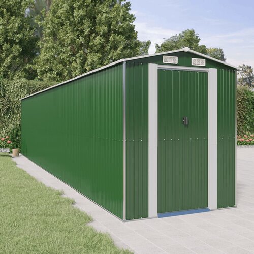 vidaXL Vrtno spremište zeleno 192x938x223 cm od pocinčanog čelika Cijene