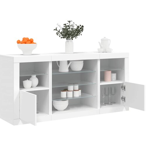  Komoda s LED svjetlima bijela 142,5 x 37 x 67 cm Cijene