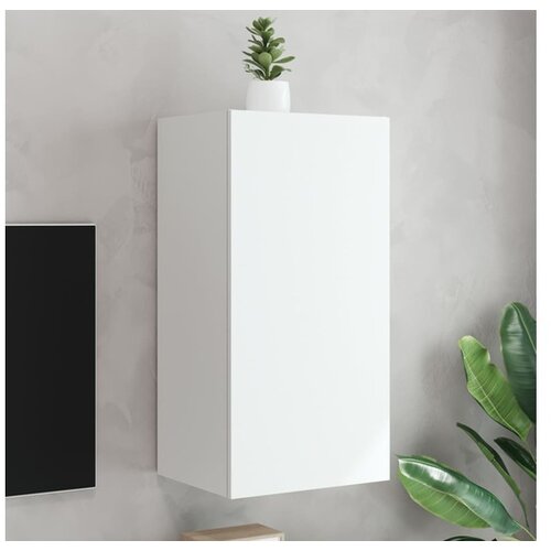 VidaXL Stenska TV omarica z LED lučkami bela 40,5x35x80 cm Slike