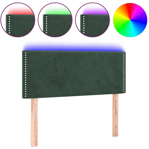 VidaXL LED posteljno vzglavje temno zeleno 100x5x78/88 cm žamet, (20736370) Slike