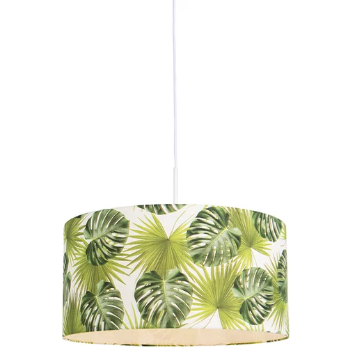 QAZQA Botanična viseča svetilka bela s senčilom Leaf 50cm - Combi 1