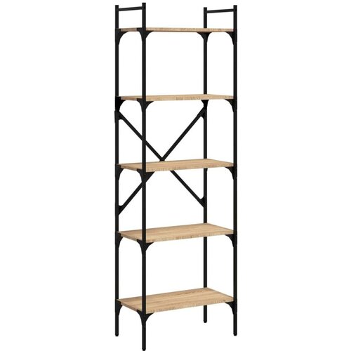  Regal za knjige 5 razina boja hrasta 56 x 31 5 x 174 cm drveni Slike
