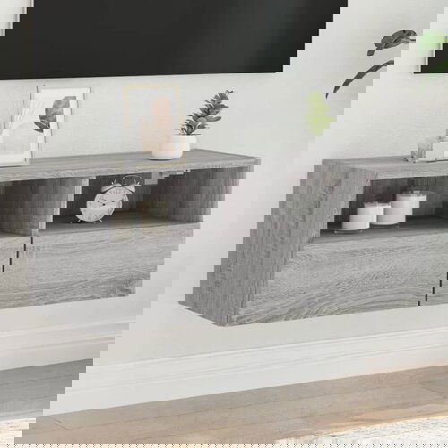 vidaXL Stenska TV omarica siva sonoma 80x30x30 cm inženirski les Cene