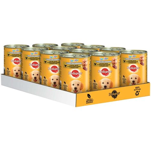  Varčno pakiranje Pedigree Junior Classic 24 x 400 g - Perutnina & riž Cijene