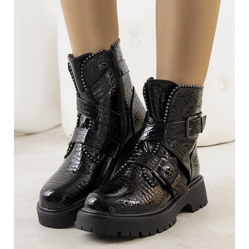 Gemre Black patent ankle boots Helia Slike