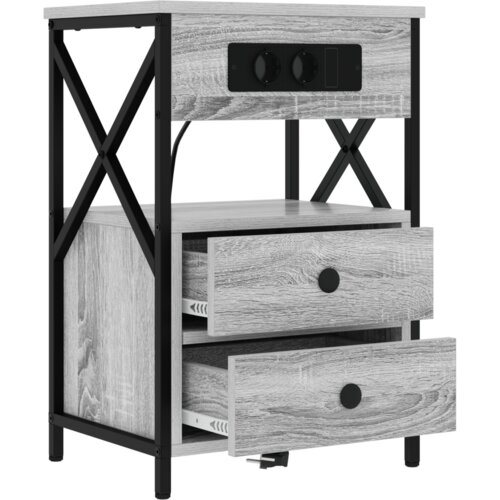 VidaXL Noćni ormar s ladicama 2 pcs Sivi hrast sonoma 40 x 31 x 60 cm Slike