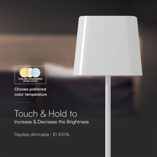  LED Solarna magnetna stona lampa LED/5W/5V 3000-6000K 3600 mAh IP65 bela Slike