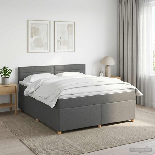  Boxspring krevet s madracem Tamnosiva 160 x 200 cm Tkanina 160 x 200 x 100.5 cm Cene