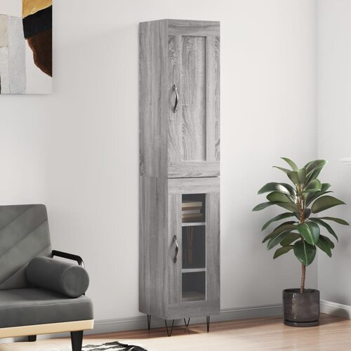 VidaXL Visoka omara siva sonoma 34,5x34x180 cm inženirski les Slike