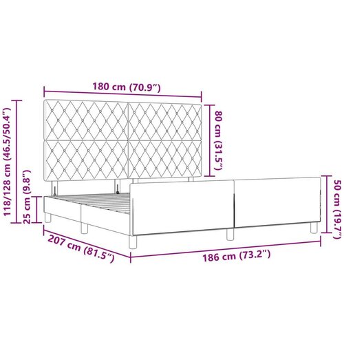 VidaXL krevet u tamnozelenoj boji 180x200 cm Bar&amp;scaron;un Slike