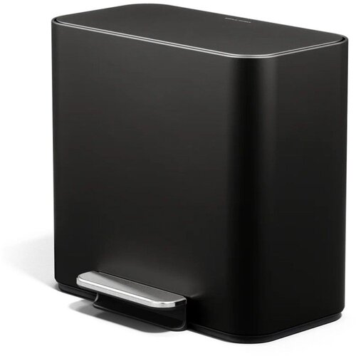 Simplehuman Mat crna željezna kanta za smeće za odvojeni otpad/s pedalom 15 l Dual Mini &amp;ndash; Slike