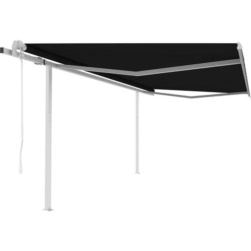 vidaXL Automatska tenda na uvlačenje sa stupovima 4 x 3 m antracit
