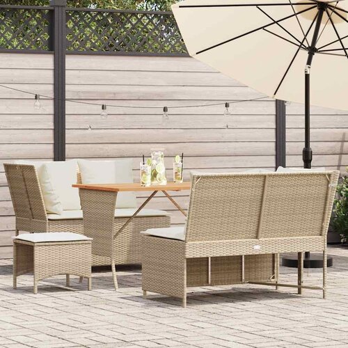 vidaXL 5-dijelni vrtni set sofa s jastucima bež od poliratana Cijene