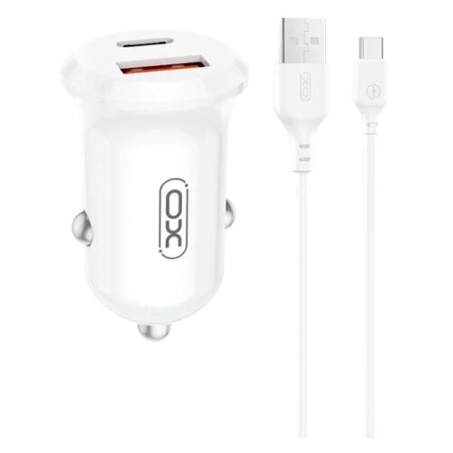 XO car charger CC69 PD 30W QC 1x USB 1x USB-C white + cable USB - USB-C Cijene