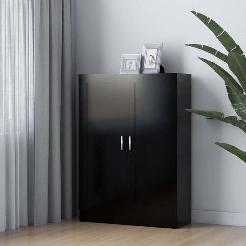 VidaXL Knjižna omara črna 82,5x30,5x115 cm iverna plo&amp;scaron;ča Slike