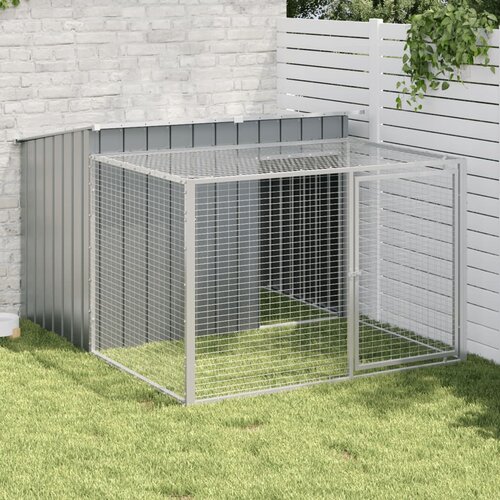 vidaXL Pasja uta z izhodom antracitna 153x194x110 cm pocinkano jeklo Cene