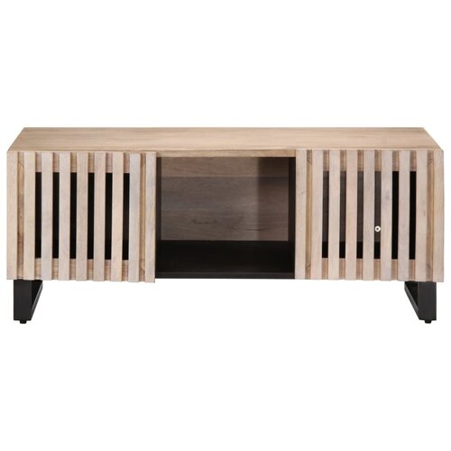 Maison Chic Klubska mizica - kavna mizica - Nizka mizica bela 100x55x40 trden mangov les, (21753773) Slike