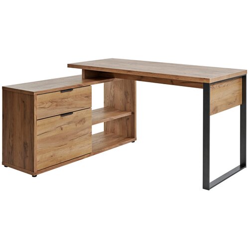 Livetastic KOTNA PISALNA MIZA kovina, leseni material antracit, barve hrasta Slike