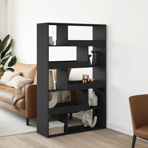 vidaXL Pregrada za prostor črna 100x33x156,5 cm inženirski les Cene