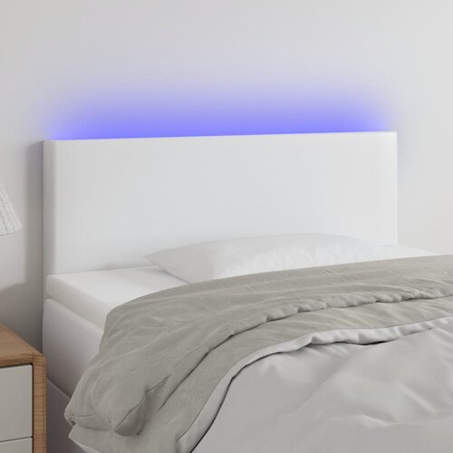 vidaXL LED posteljno vzglavje belo 100x5x78/88 cm umetno usnje Cene