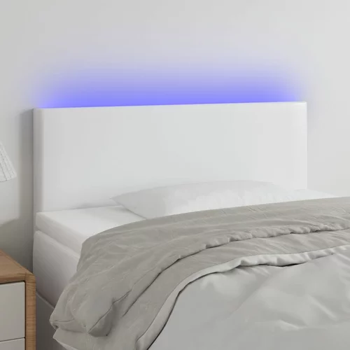 vidaXL LED posteljno vzglavje belo 100x5x78/88 cm umetno usnje