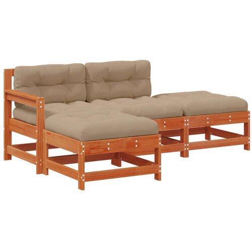  Set lounge namje&amp;scaron;taja za vrt 4 pcs Vo&amp;scaron;tanosmeđa Slike