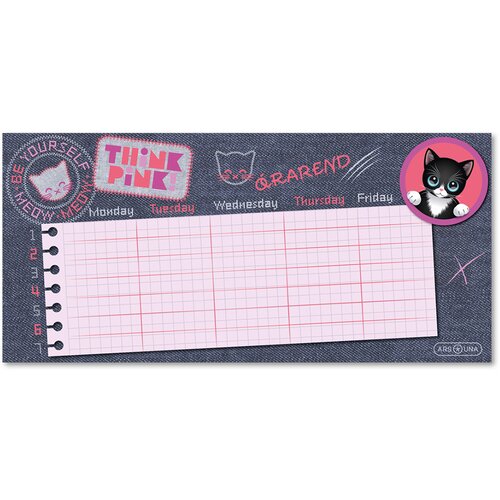 Ars Una Think Pink - slatki raspored sati s mačkama na jednom listu, dvostran. Cijene