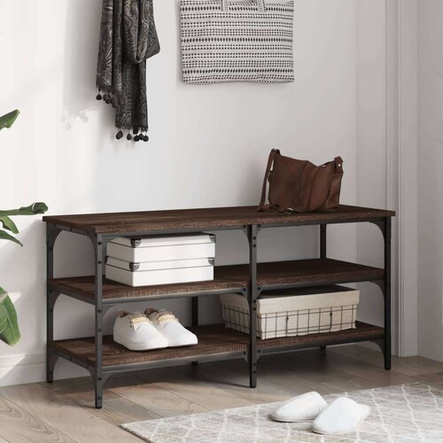 vidaXL klupa za cipele boja hrasta 100x38 5x49 cm konstruirano drvo Cijene