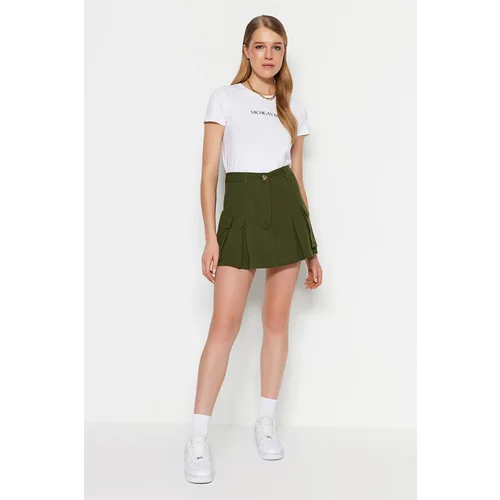 Trendyol Shorts - Khaki - High Waist