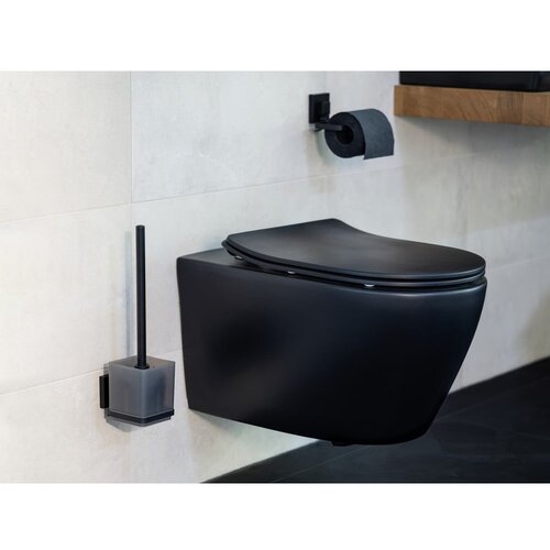 Wenko Crna plastična samoljepljiva WC četka Quadro &amp;ndash; Slike