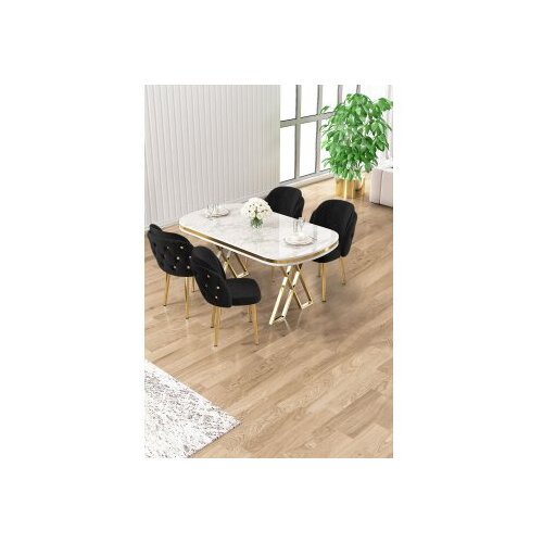 Hanah home trpezarijski set, 5 dijelova, crni Cene