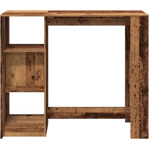 VidaXL Barski stol s policom boja staro drvo 124x46x103,5 cm drveni Slike