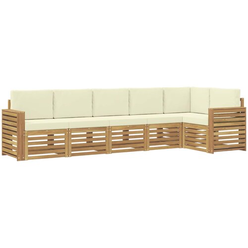  Set vanjskih sofa 6 pcs Bijela i krem 310 x 132,5 x 73 cm Slike