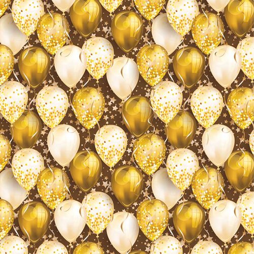 Cardex Zlatno-bijeli papir za zamatanje s balonima 100x70 cm Slike