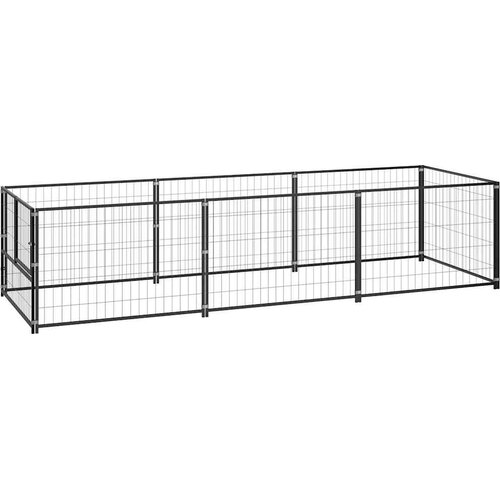vidaXL Pasji boks črn 300x100x70 cm jeklo, (20989755) Cene