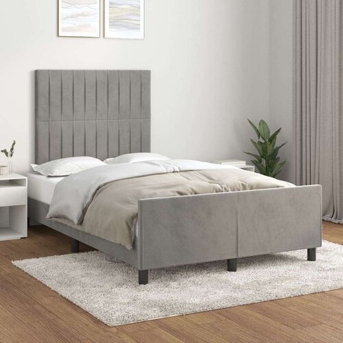  Za krevet s uzglavljem svjetlosivi 120x200 cm bar&amp;scaron;unasti Slike