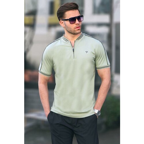 Madmext Almond Green Polo Neck Men's T-Shirt 9281 Slike