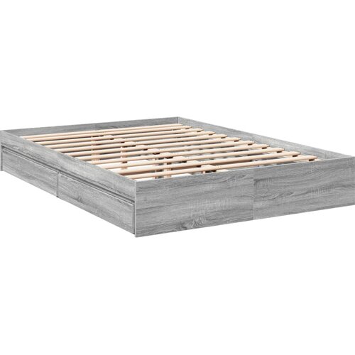  Okvir za krevet s ladicama boja hrasta 150x200 cm drveni Slike