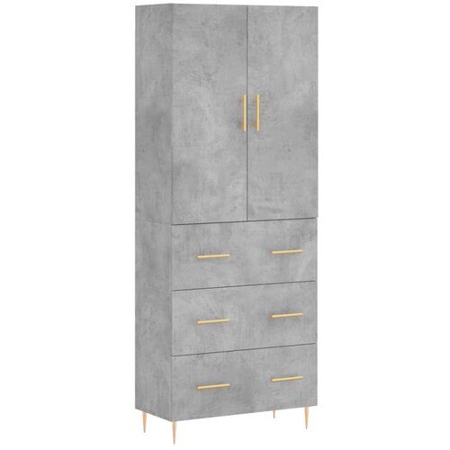Maison Chic Visoka Komoda - Predalnik betonsko siva 69,5x34x180 cm inženirski les, (21721690) Cene