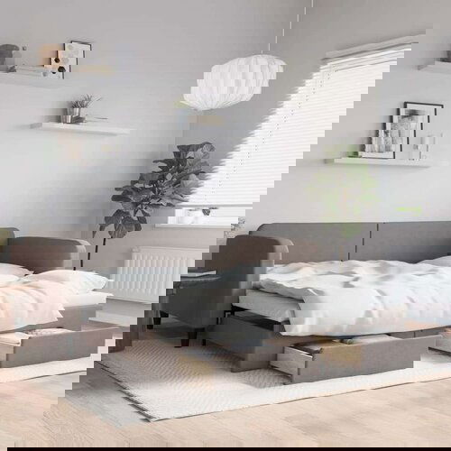 vidaXL Dnevni krevet na razvlačenje smeđesivi 100 x 200 cm od tkanine Cene