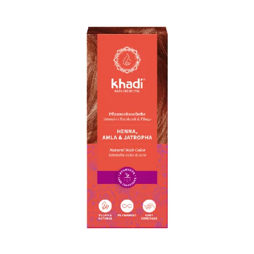 Khadi biljna boja za kosu -crvena (kana, alma i jatropha)